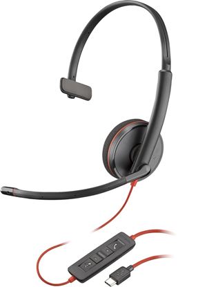 Diadema Poly Blackwire 3210 + adaptador USB-C/A