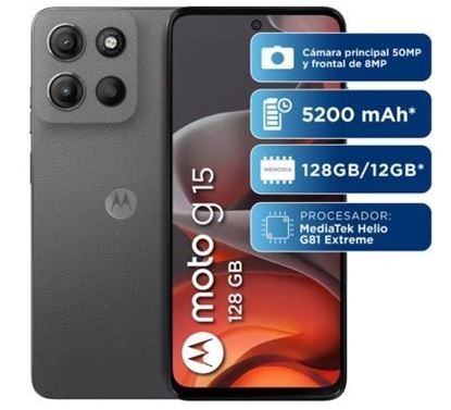 Celular Motorola G15 128GB RAM 4GB Gris