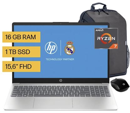 Portátil HP Ryzen 7 7730 RAM 16GB SSD 1TB 15.6” Win 11 home + Maleta HP + Mouse HP