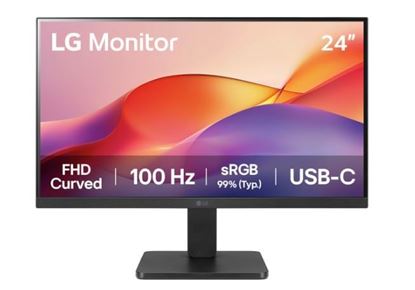 Monitor LG Curvo 24 Pulgadas FHD 100Hz con USB-C y AMD FreeSync