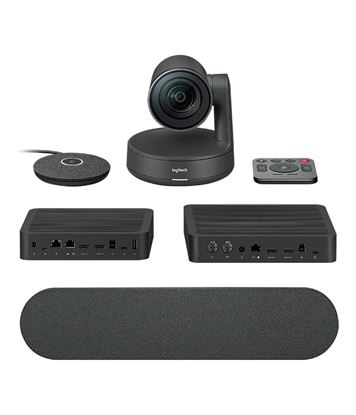 Sistema de Videoconferencia Logitech Rally 4K UHD con Micrófonos Externos y Conectividad Gigabit Ethernet