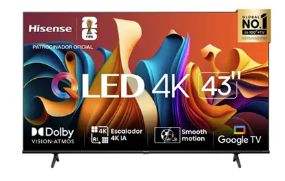Televisor Hisense 43” QLED 4K UHD Smart TV con Google TV